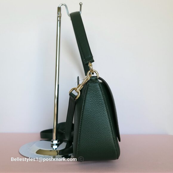 KATE SPADE Hudson Pebbled Leather Medium Flap Convertible Shoulder Bag-Northern⭐ - Picture 8 of 16